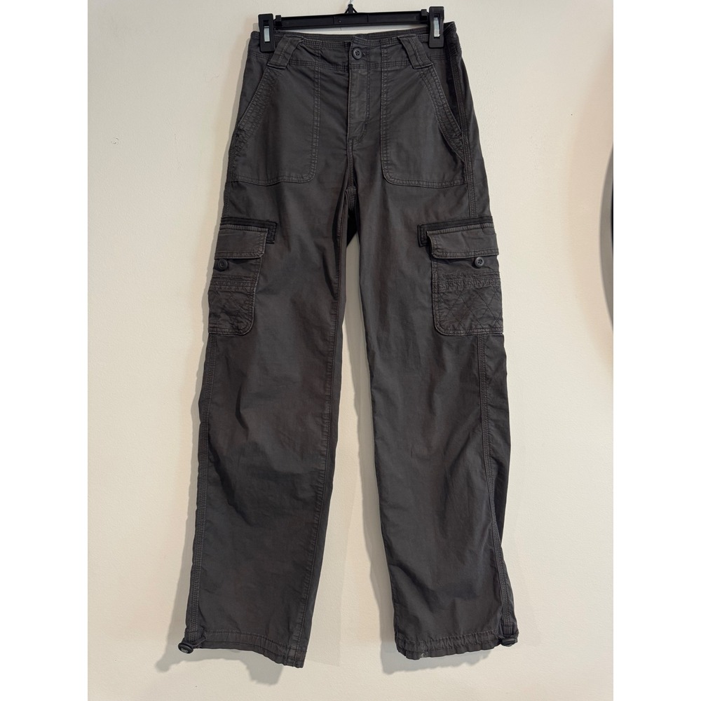 American Eagle Cargo Pants Womens 000 Grey Bungee Hem Utility